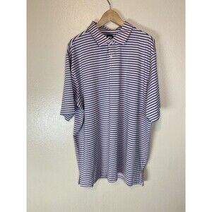 FootJoy 2XL Polo Shirt Stripe Pink Collared Button Golf Performance Active